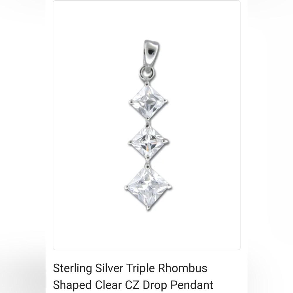 Two silver CZ stones pendants